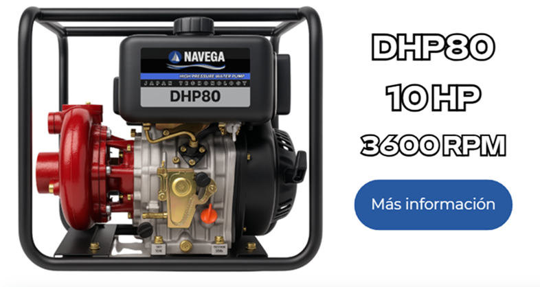 Motobomba NAVEGA DHP80, 10 HP, 3600 RPM &mdash; M&aacute;s informaci&oacute;n